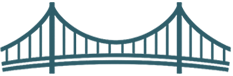 Teal bridge icon used in Healing Bridge Ministry branding and website design.